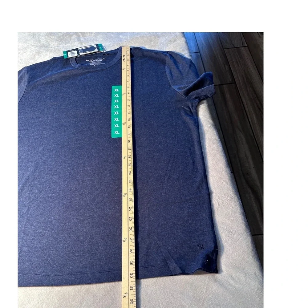 Banana Republic Luxe Touch Tee Mens XL Blue Short Sleeve 100% Cotton Shirt NWT